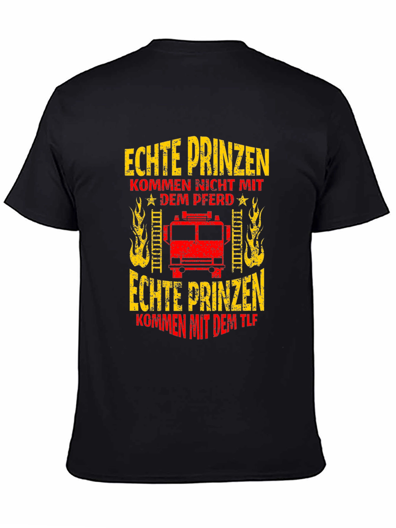 Black Firefighter T-Shirt - Real Princes Come With the TLF view 4