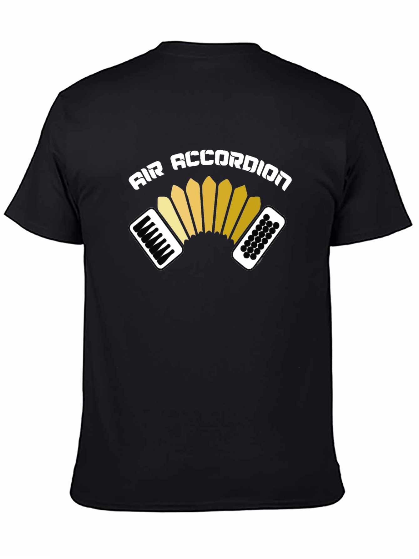 Black Air Accordion Black T-Shirt - Musical Humor Tee view 4