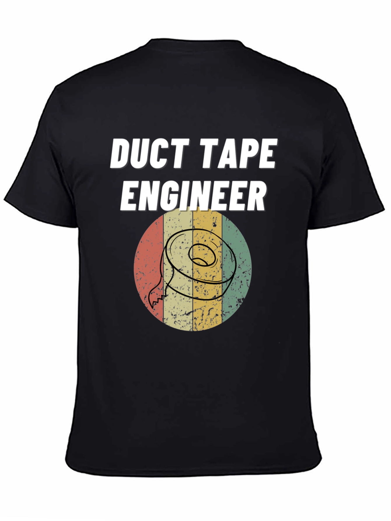 Black Duct Tape Engineer T-Shirt - Retro Design view 4