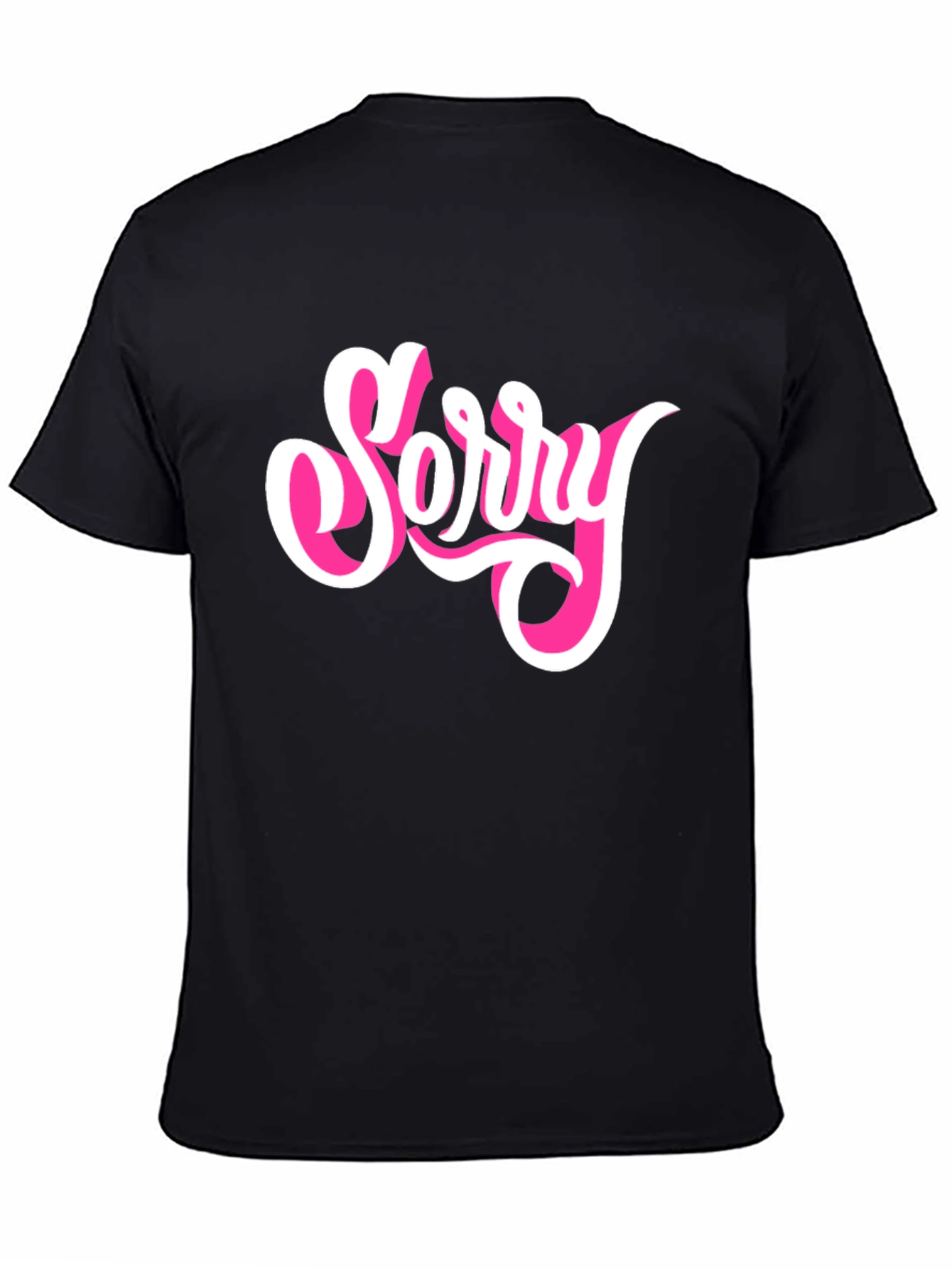 Black Sorry Graphic Tee - Black Cotton Blend view 4