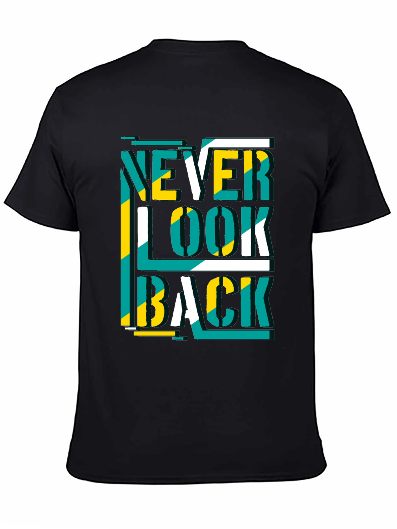 Black Never Look Back Graphic Print Black Tee view 4
