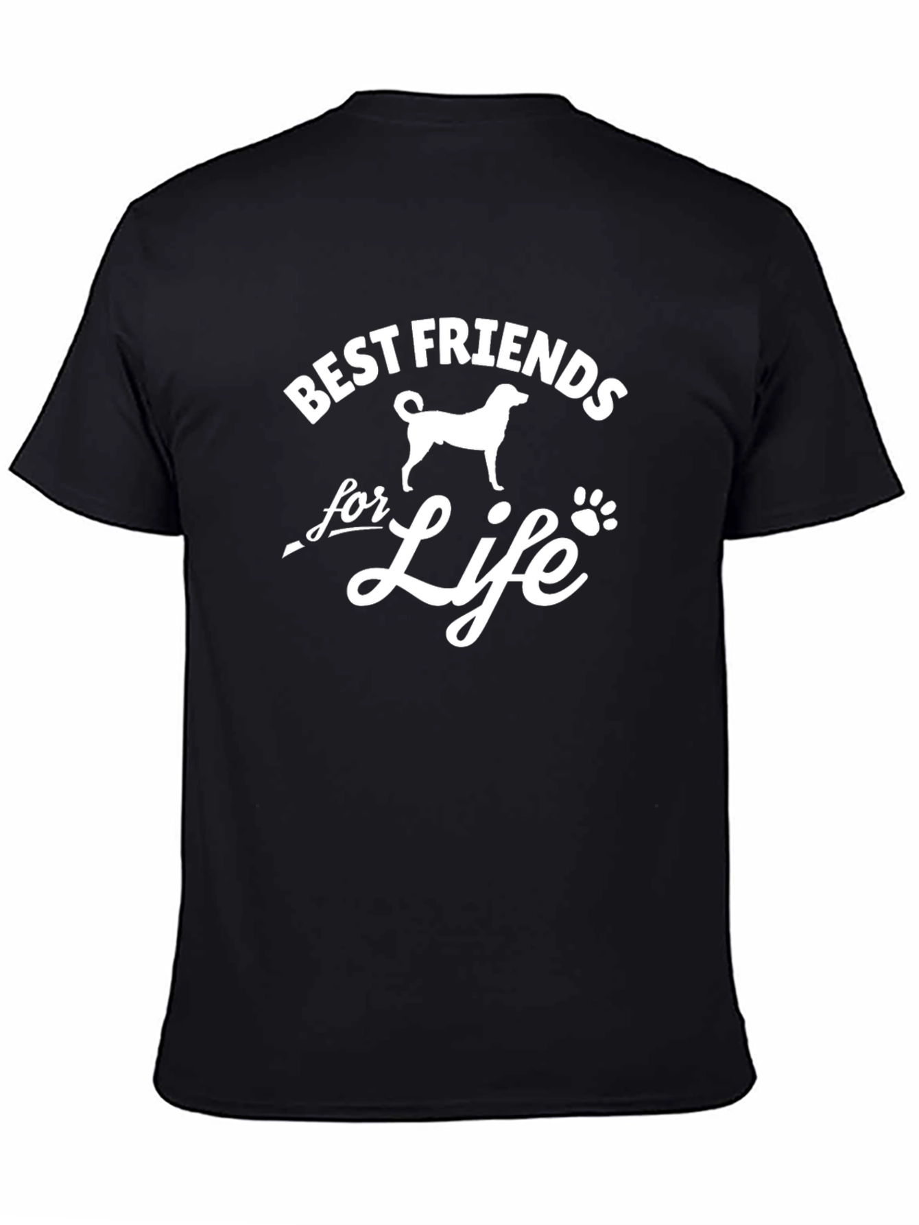 Black Best Friends for Life Dog T-Shirt - Unisex Black Tee view 4