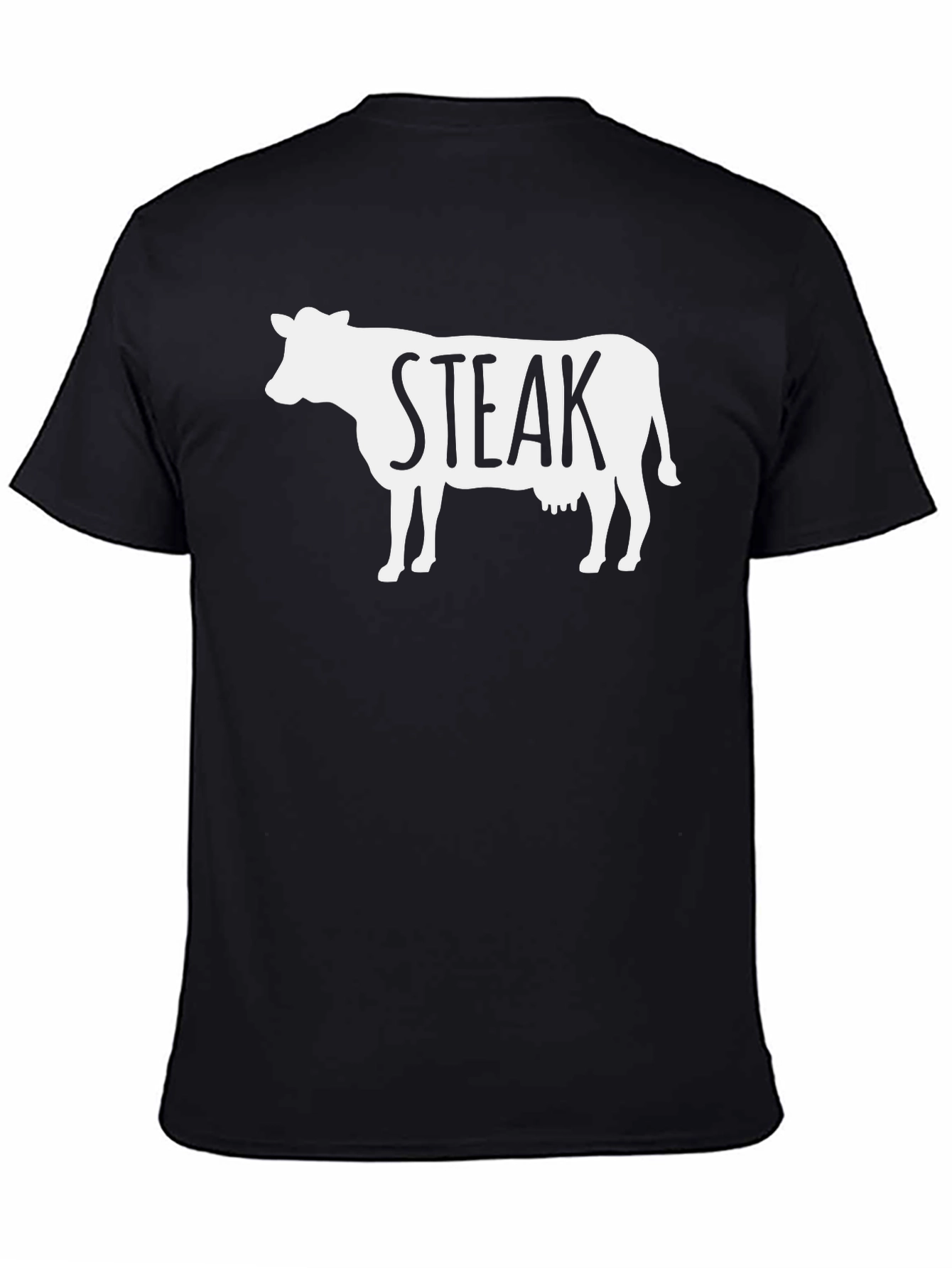 Black Steak Cow Graphic T-Shirt - Funny Meat Lover Tee view 4