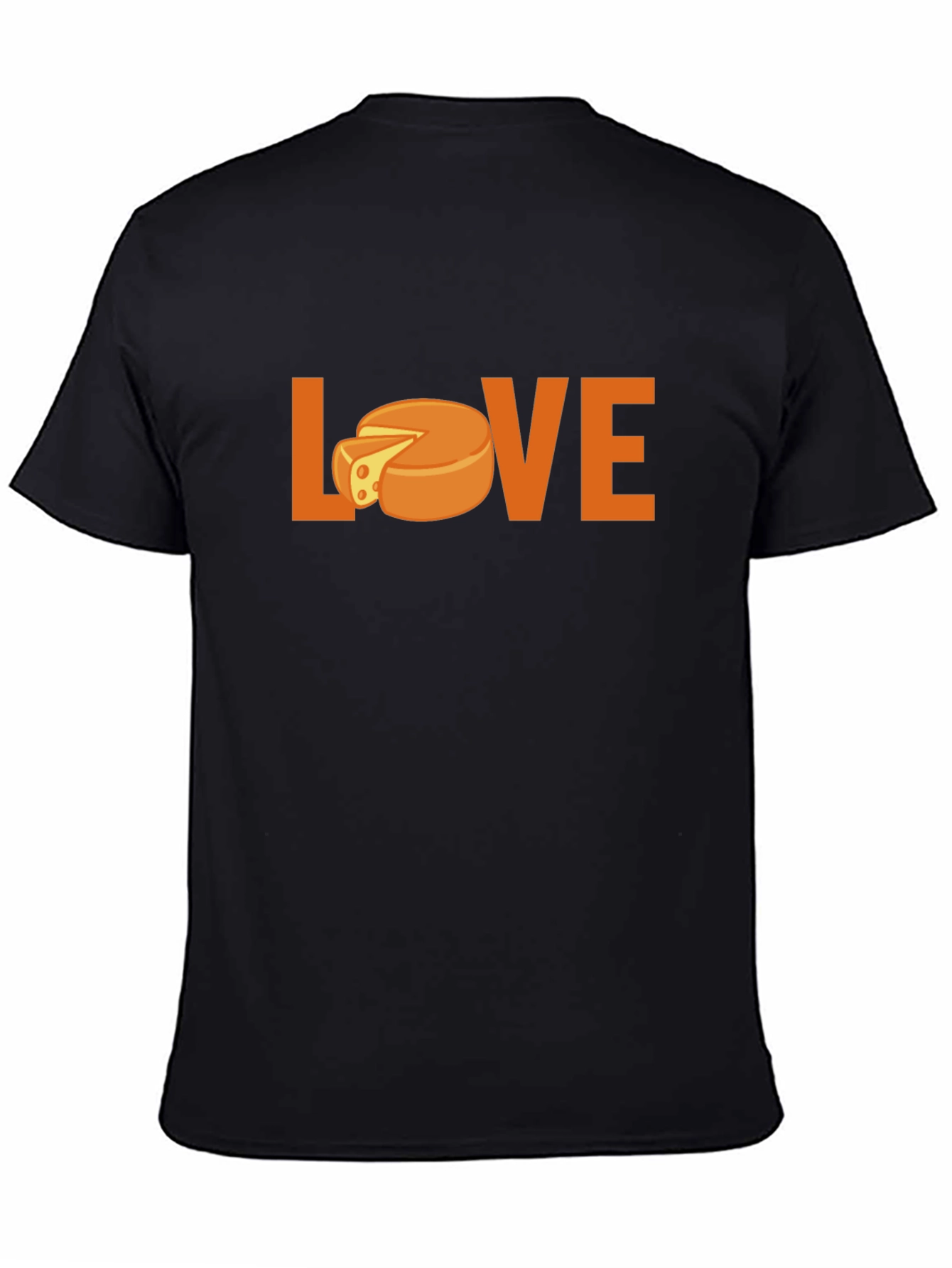 Black Love Cheese Graphic T-Shirt - Black Crew Neck view 4