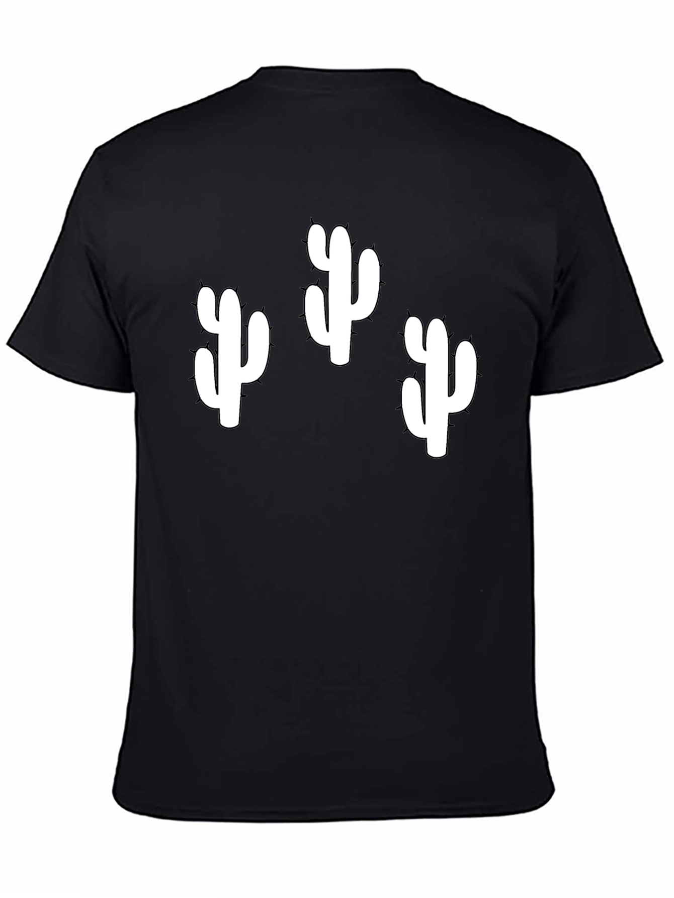 Black Cactus Graphic T-Shirt - Black Cotton Tee view 4