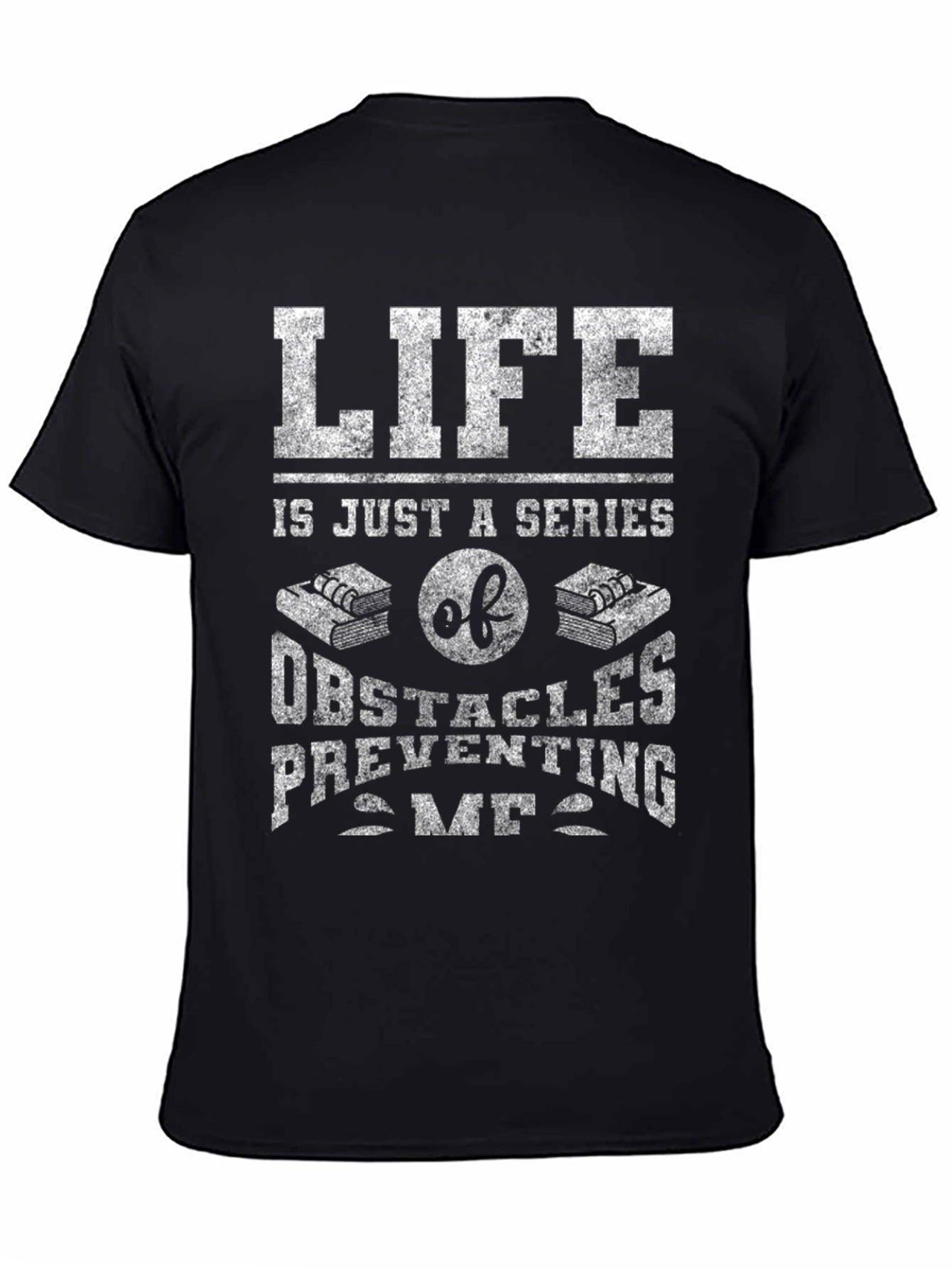 Black Life Obstacles Graphic Tee - Funny Novelty Shirt view 4