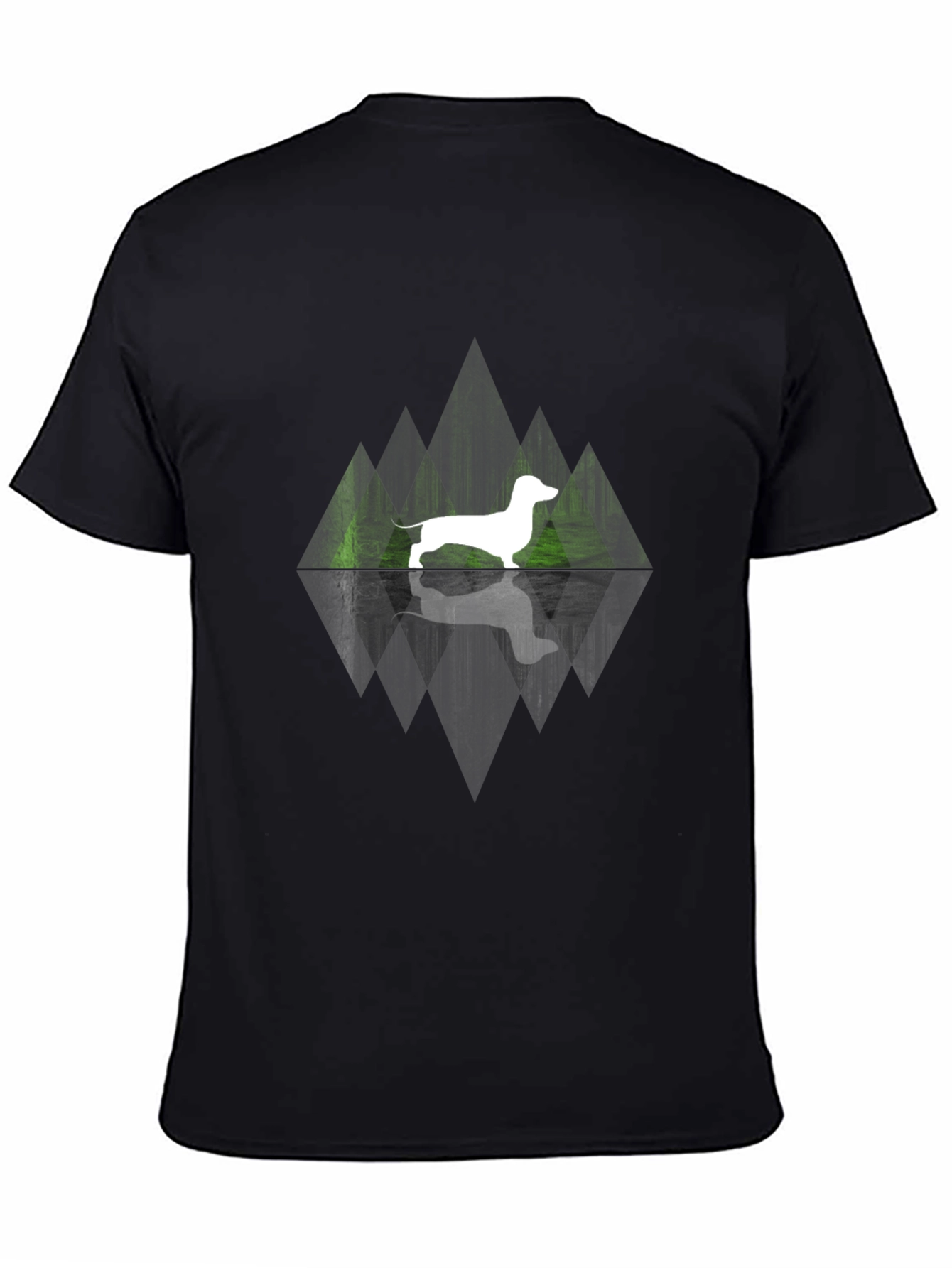 Black Dachshund Reflection Graphic Tee view 4