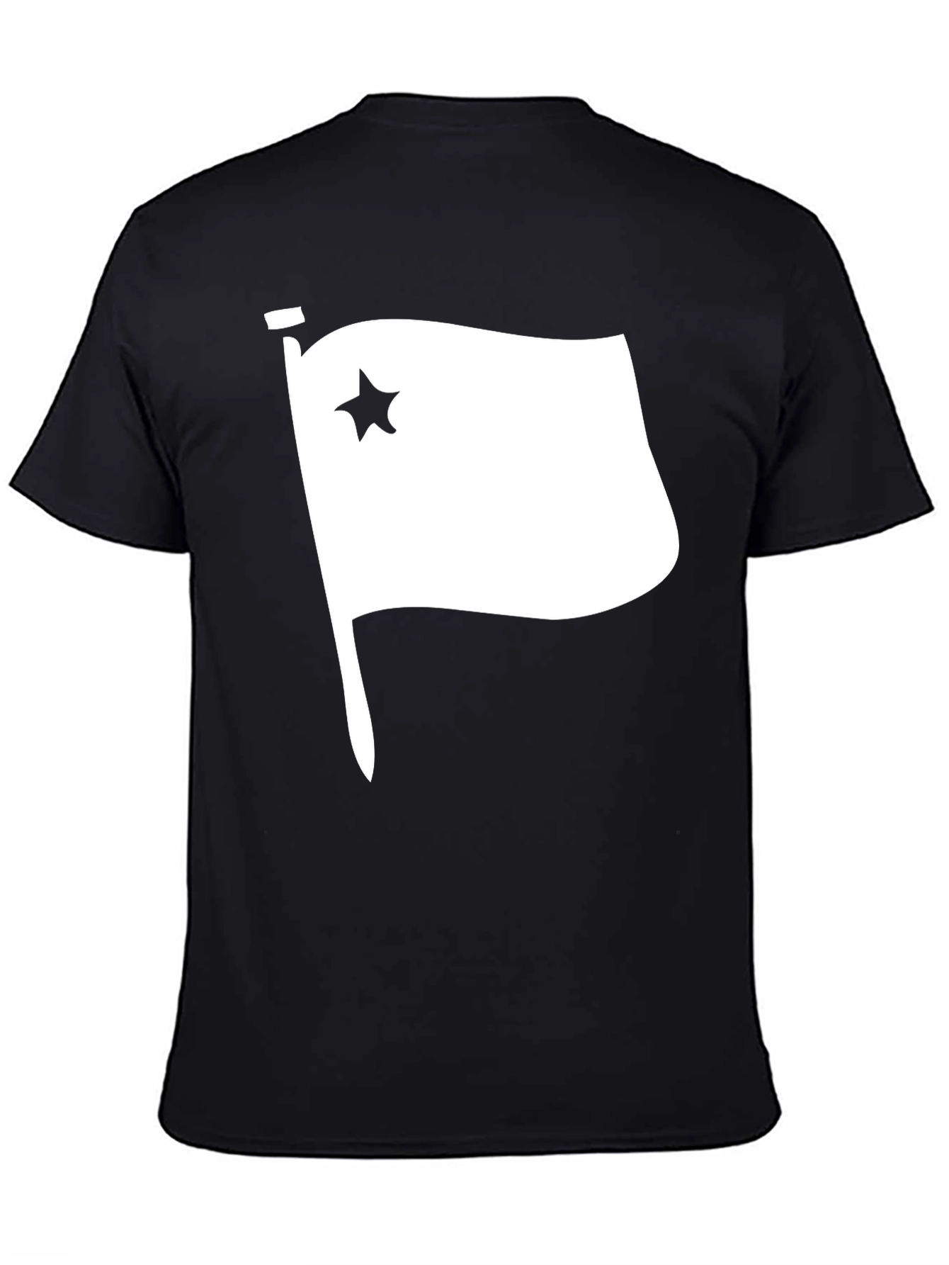 Black Star Flag Graphic T-Shirt - Black Cotton Tee view 4