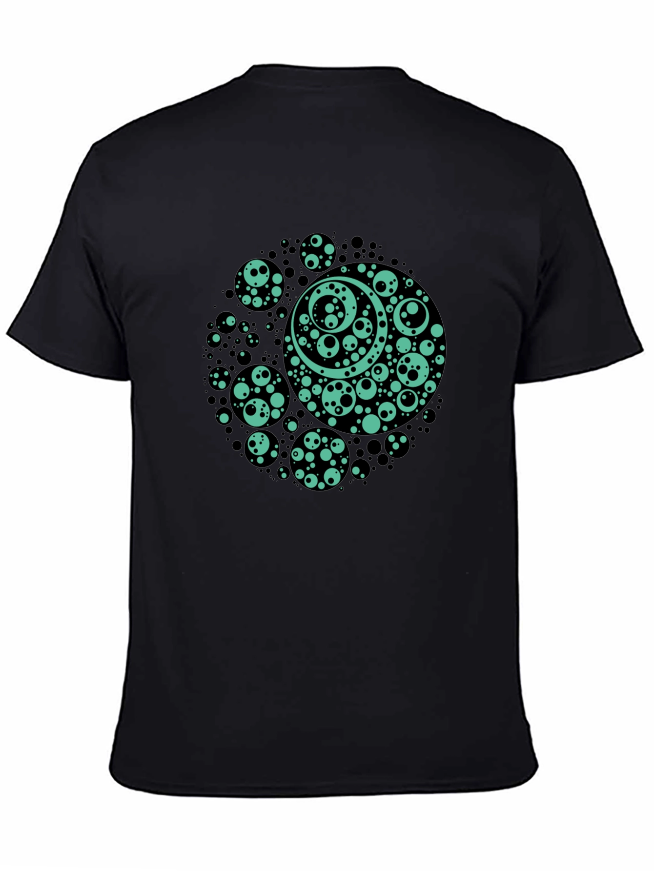 Black Abstract Circles Graphic Tee - Men's Black T-Shirt view 4