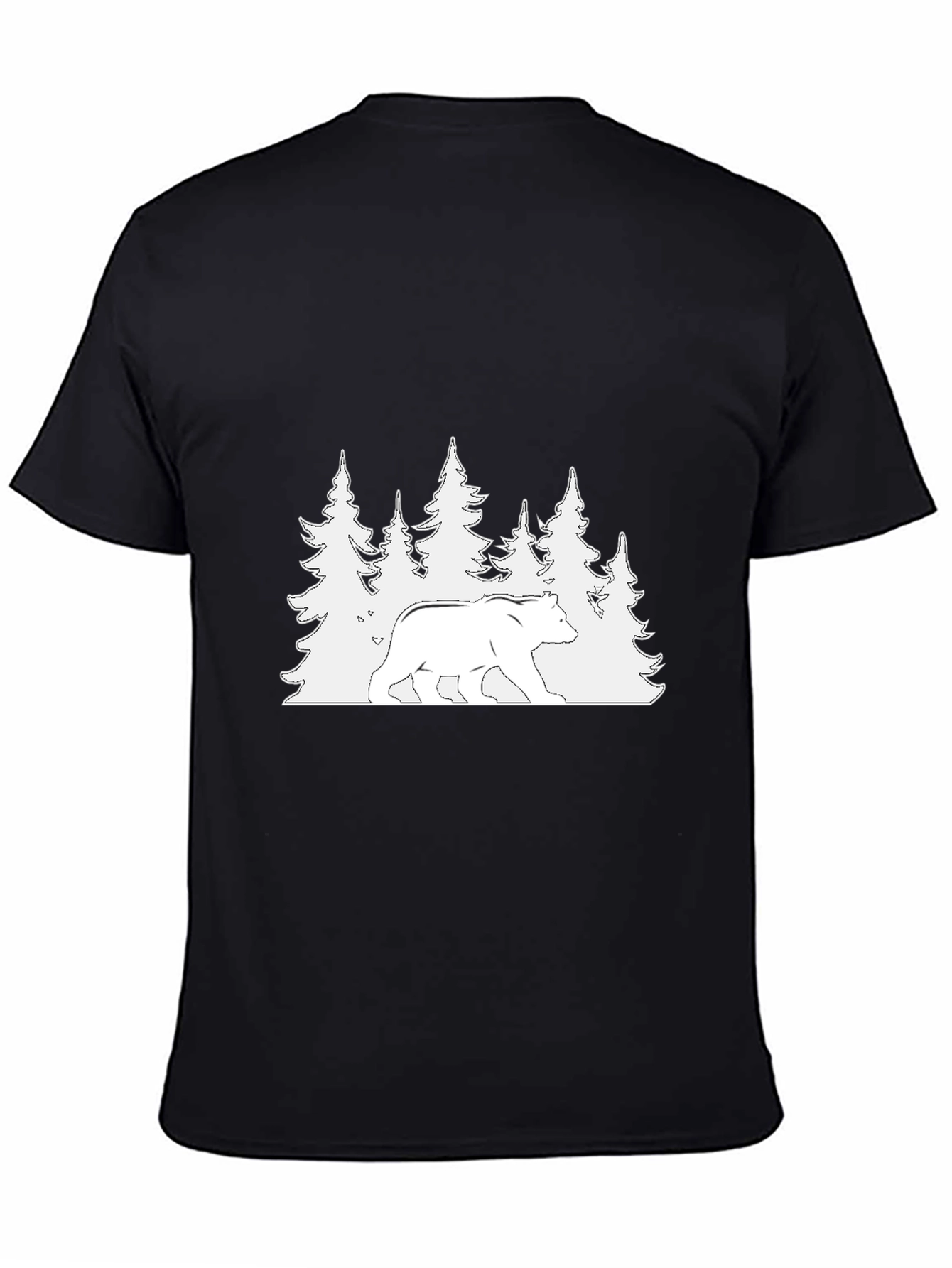 Black Bear & Forest Graphic Tee - Nature Lover Apparel view 4