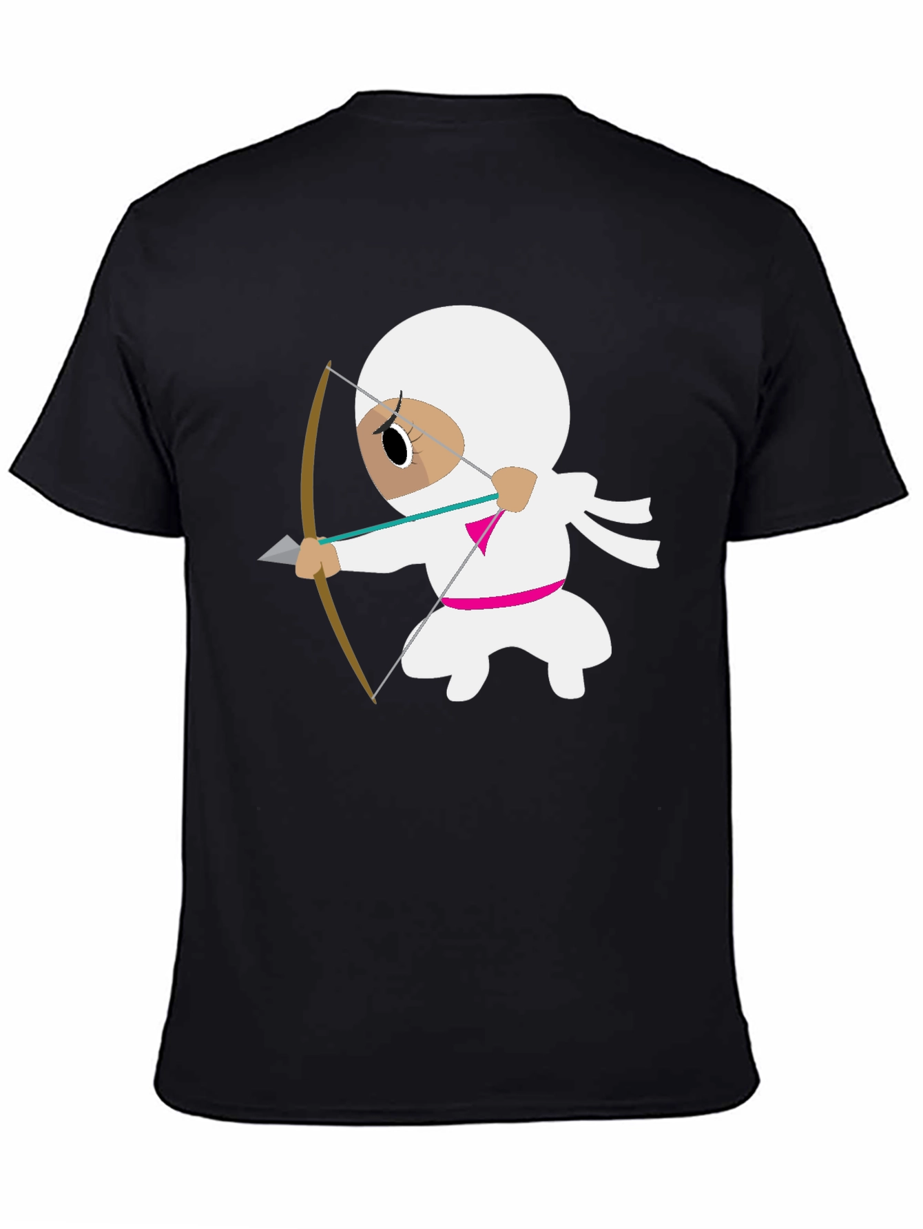 Black Ninja Archer Graphic Tee - Black Cotton T-Shirt view 4