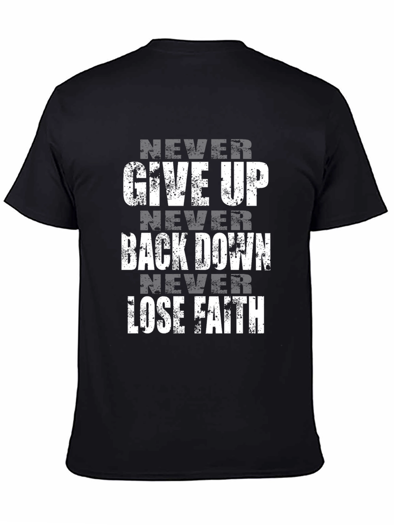 Black Motivational Never Settle Black Graphic Tee view 4