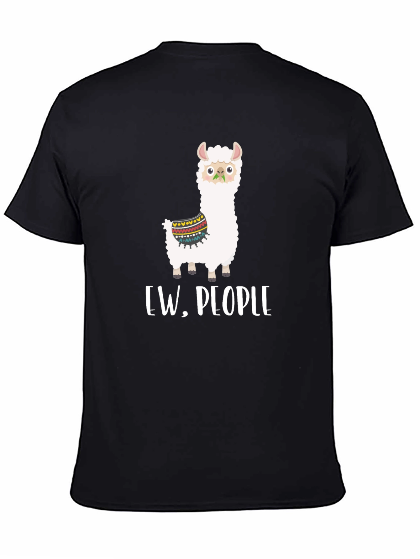 Black Ew, People Llama Graphic Tee - Quirky Comfort view 4