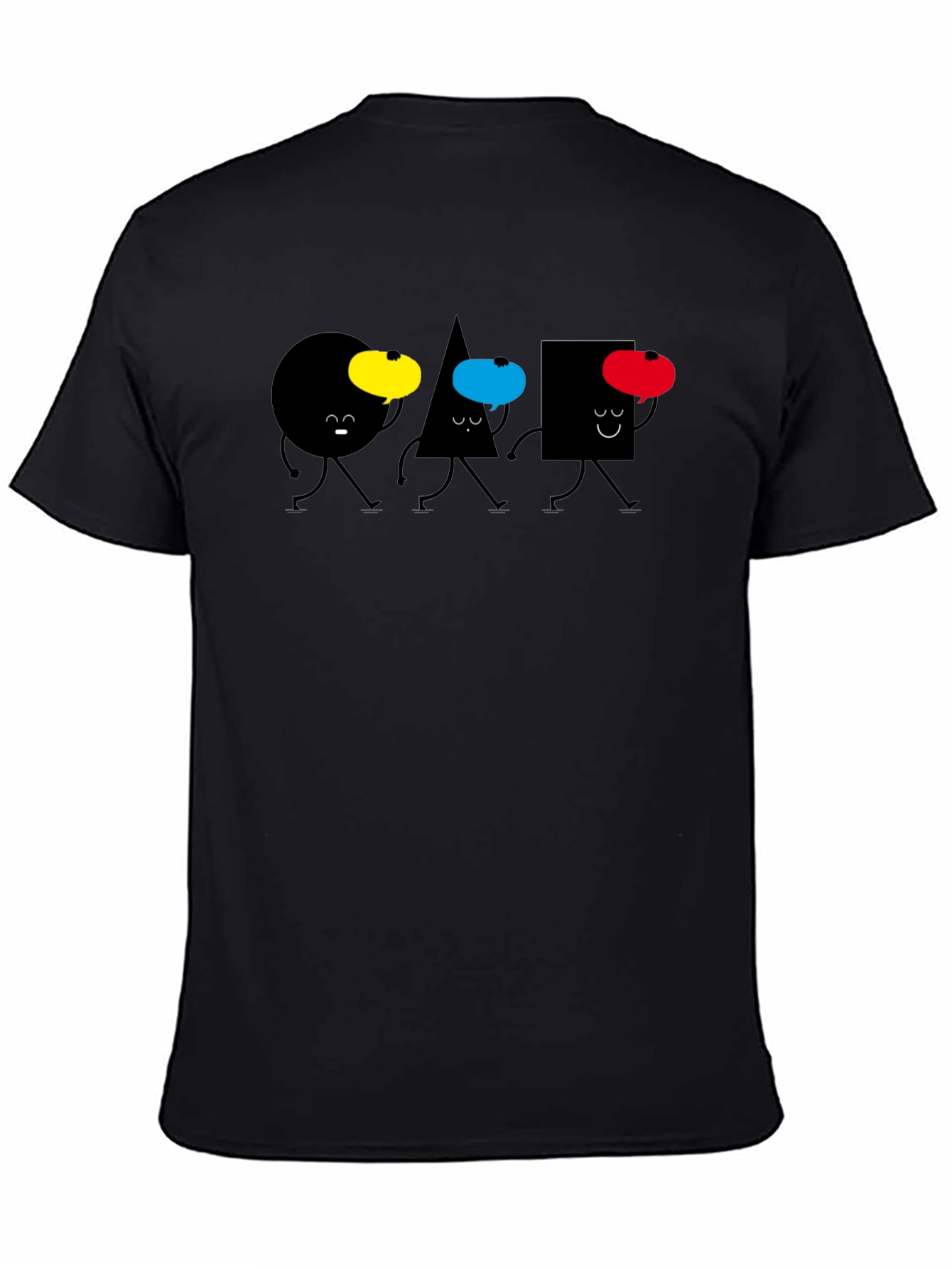 Black Shapes Walking T-Shirt - Black view 4