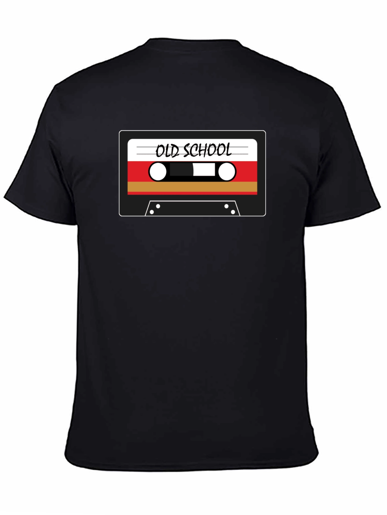 Black Retro Old School Cassette Tape Graphic Black T-Shirt view 4