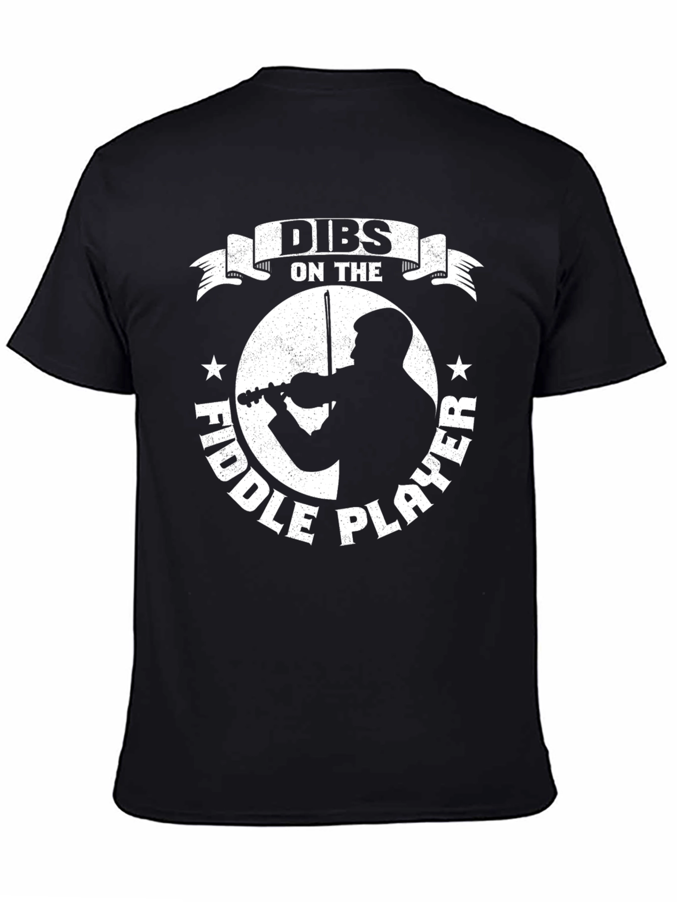Black Dibs on the Fiddle Player Black T-Shirt view 4