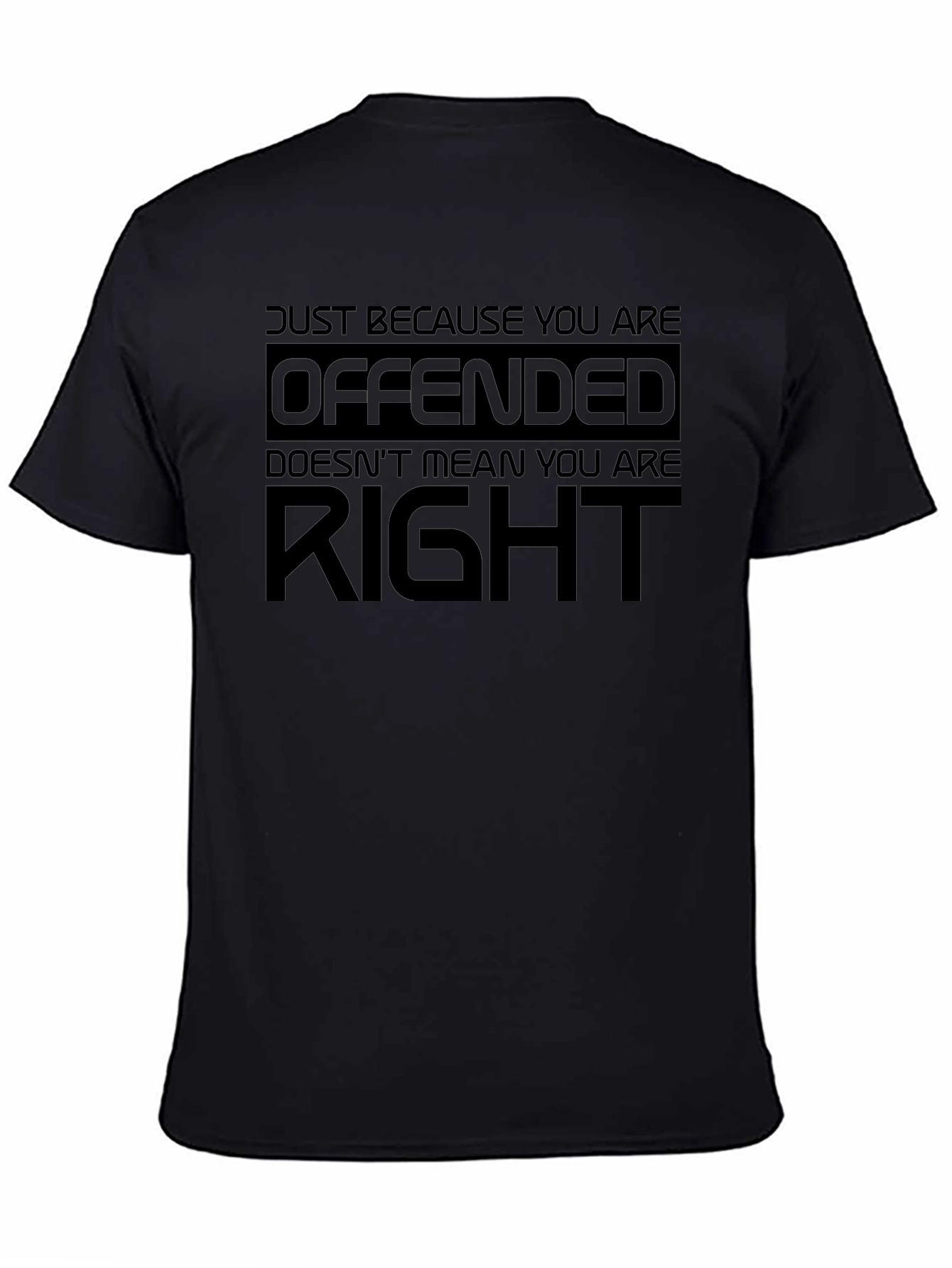 Black Offended Doesn't Mean Right Black T-Shirt view 4