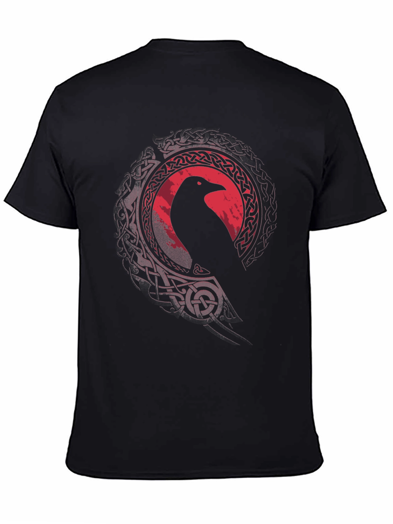 Black Raven Celtic Knot T-Shirt - Men's Black Tee view 4