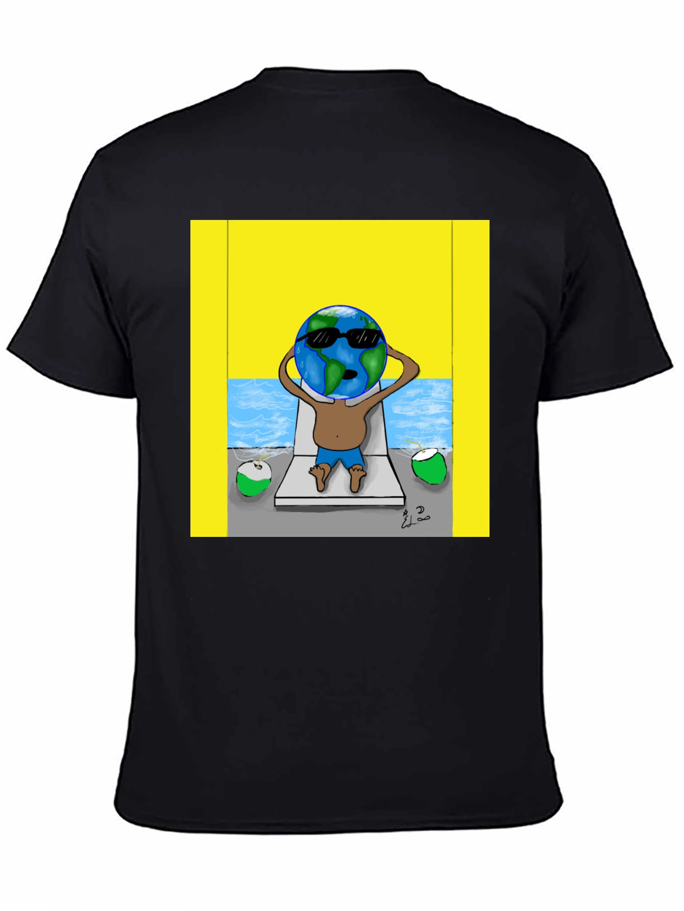 Black Earth Globe Beach T-Shirt view 4