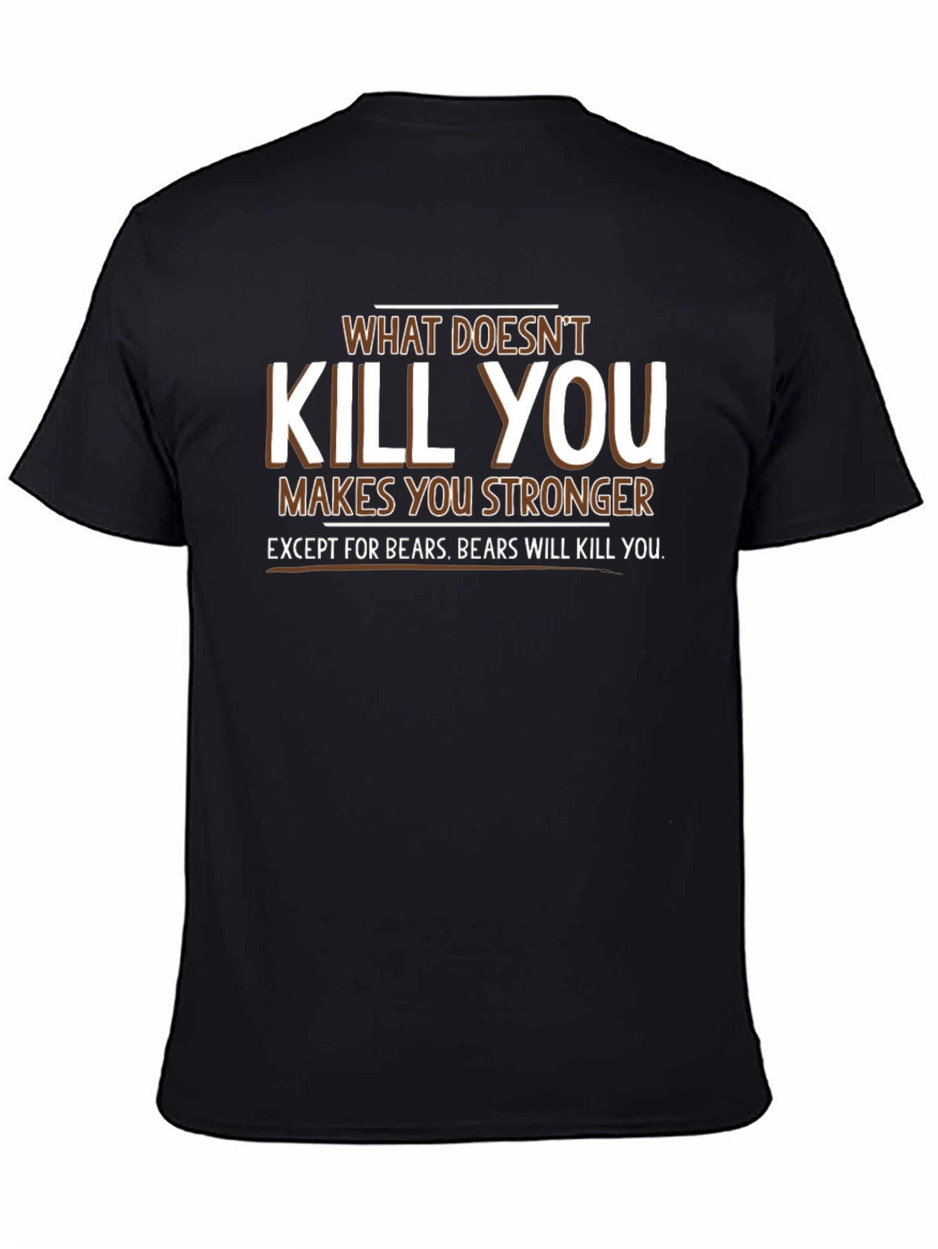 Black Humorous "Bears Will Kill You" Graphic Tee view 4
