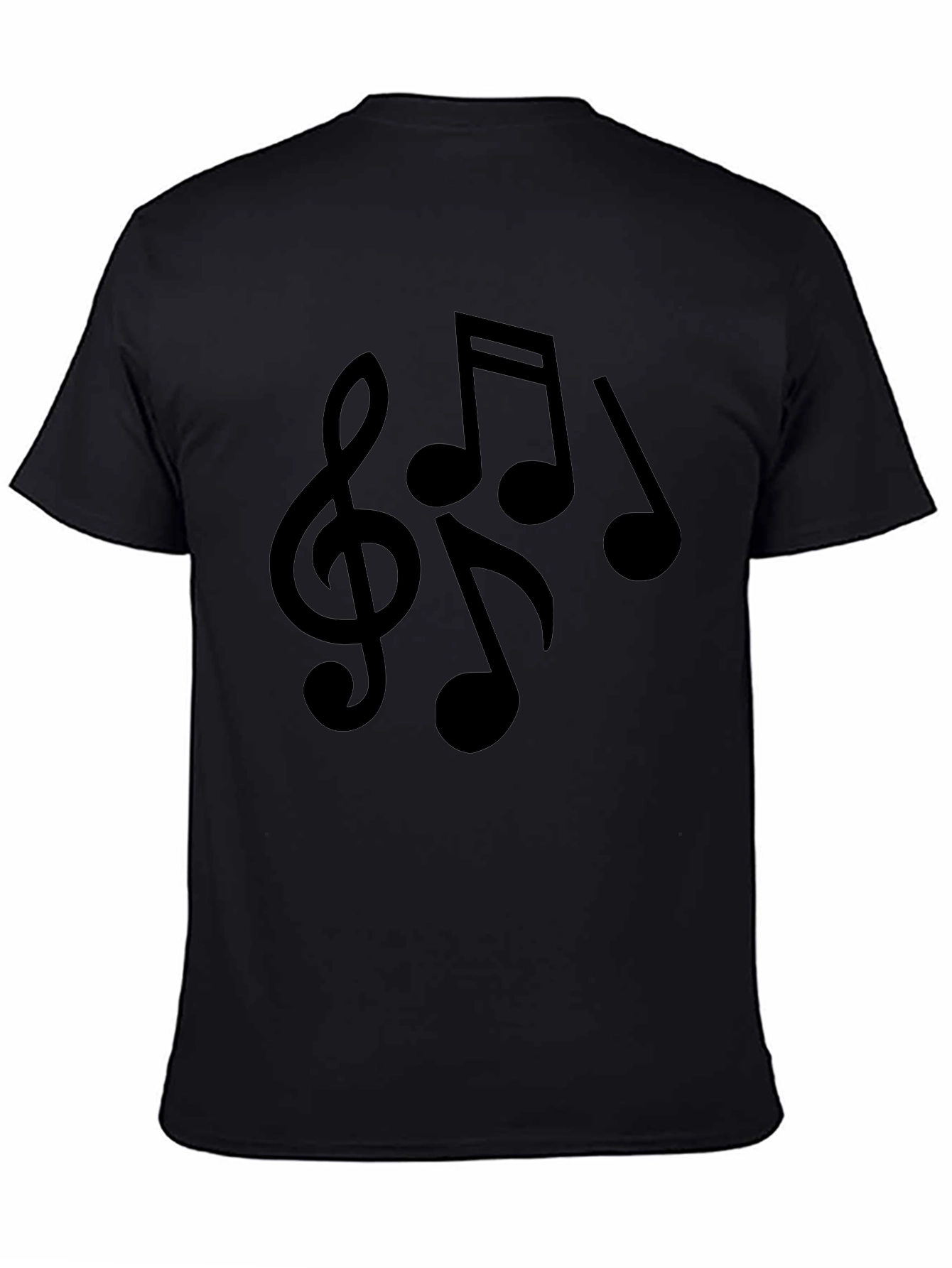Black Musical Notes Graphic Tee - Black view 4