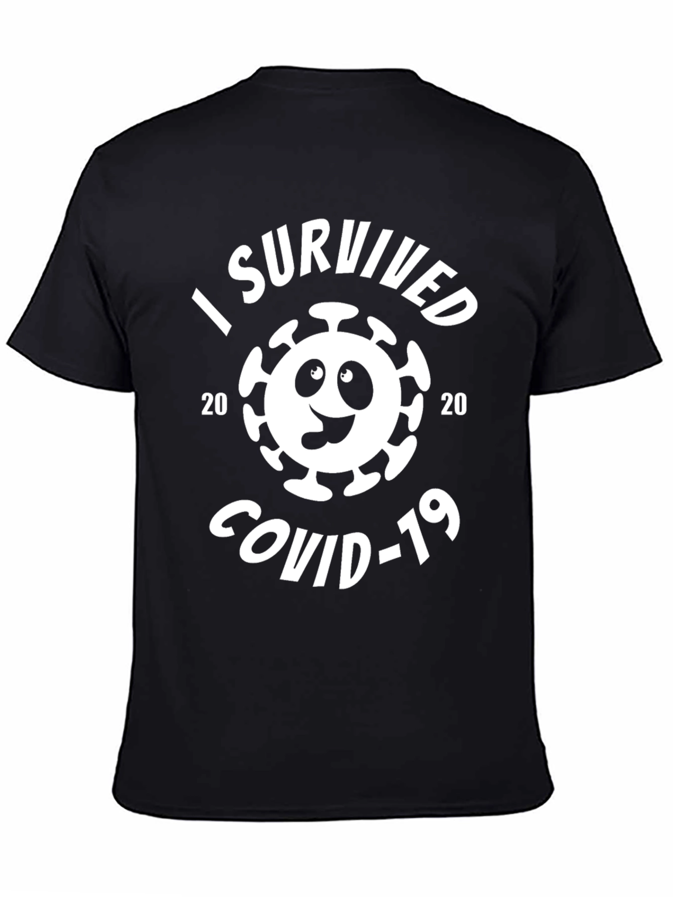Black I Survived COVID-19 T-Shirt - Funny Pandemic Tee view 4