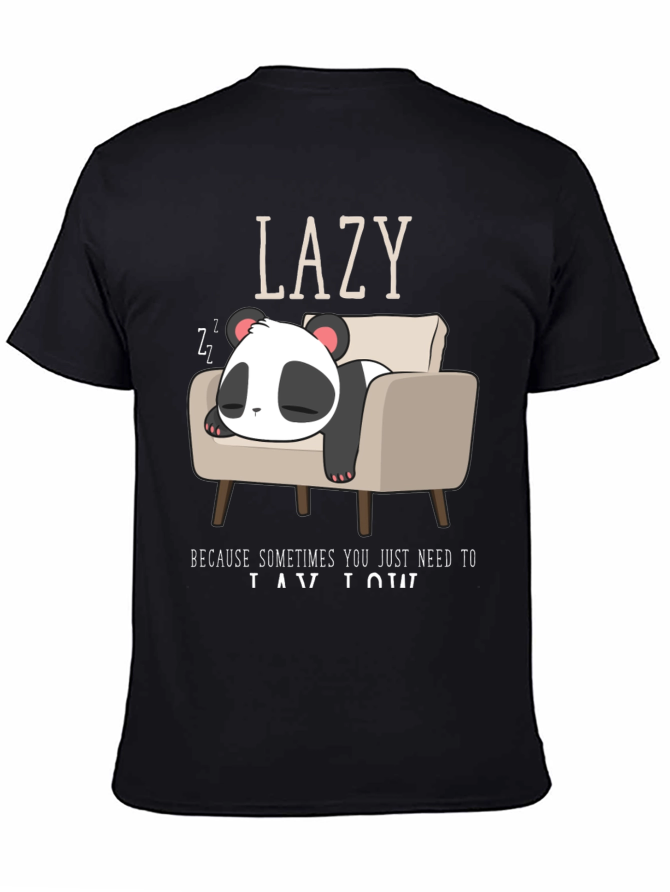 Black Lazy Panda Graphic Tee - Relaxed Fit, Soft Cotton view 4