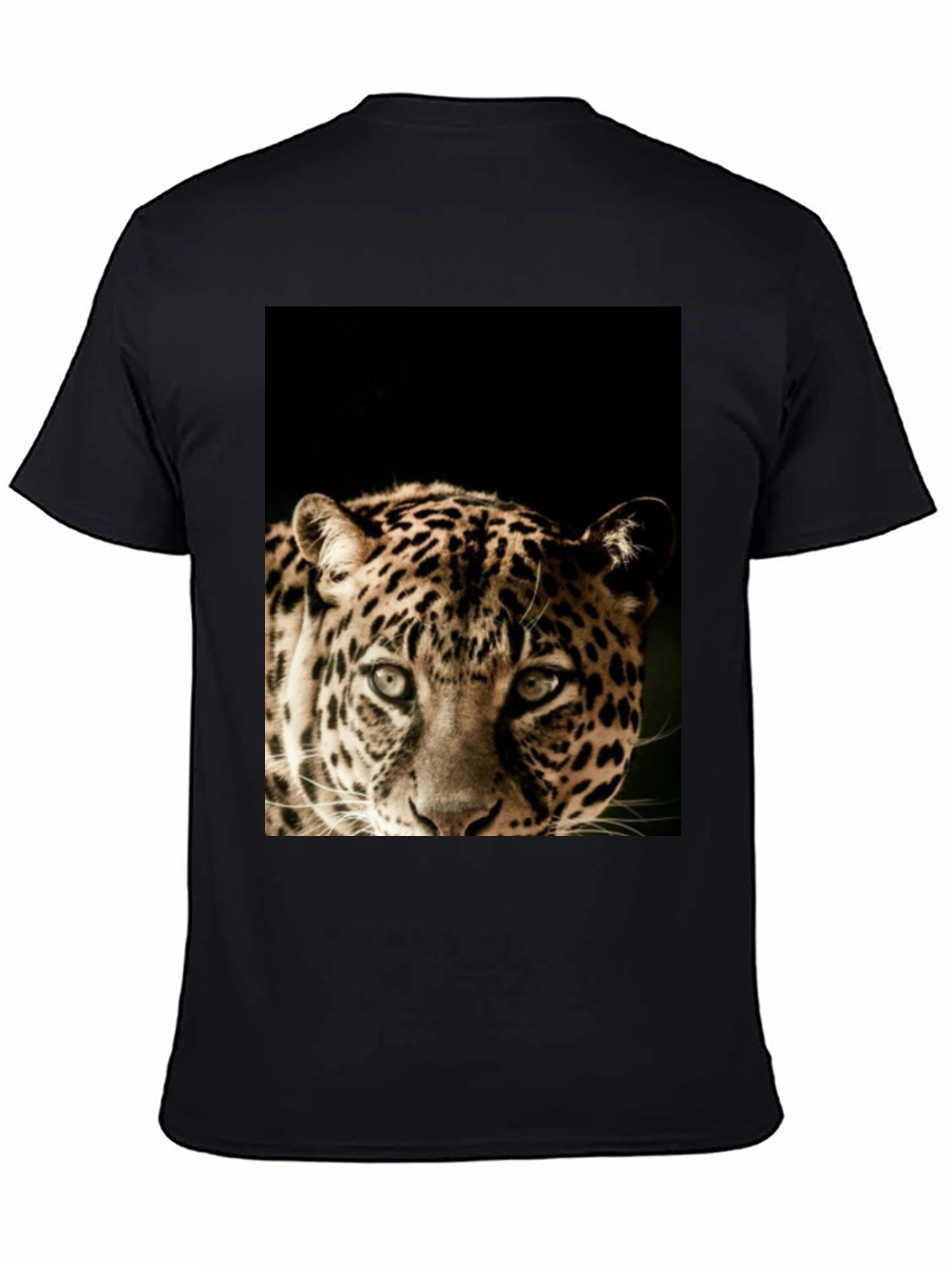 Black Leopard Graphic Print Black T-Shirt view 4
