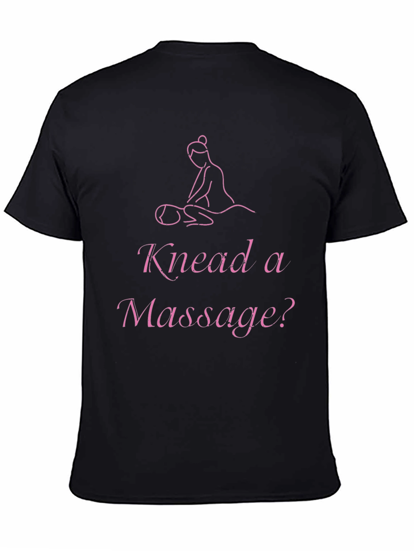 Black Knead a Massage? Black Graphic Tee Shirt view 4