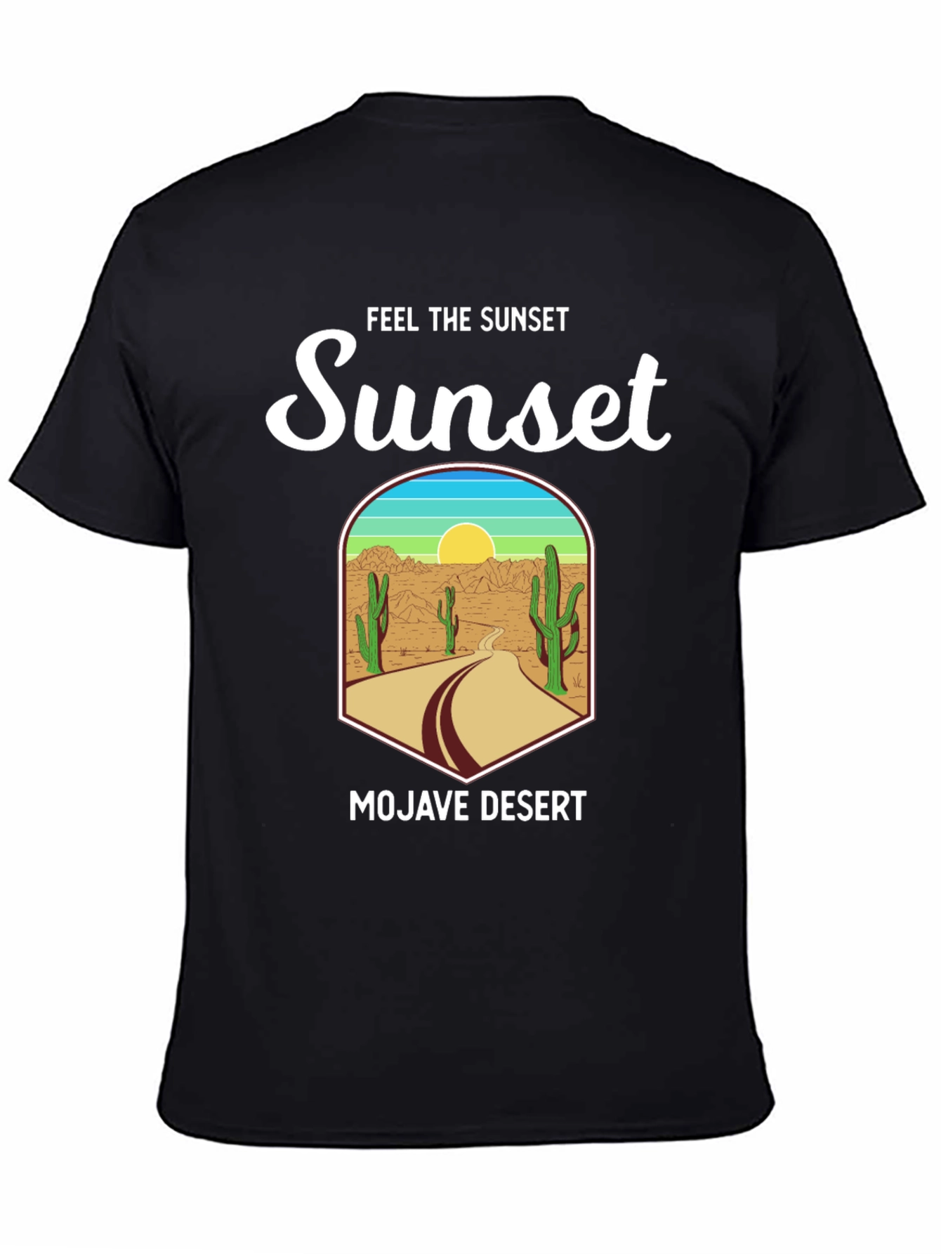Black Mojave Desert Sunset Graphic Tee - Unisex view 4
