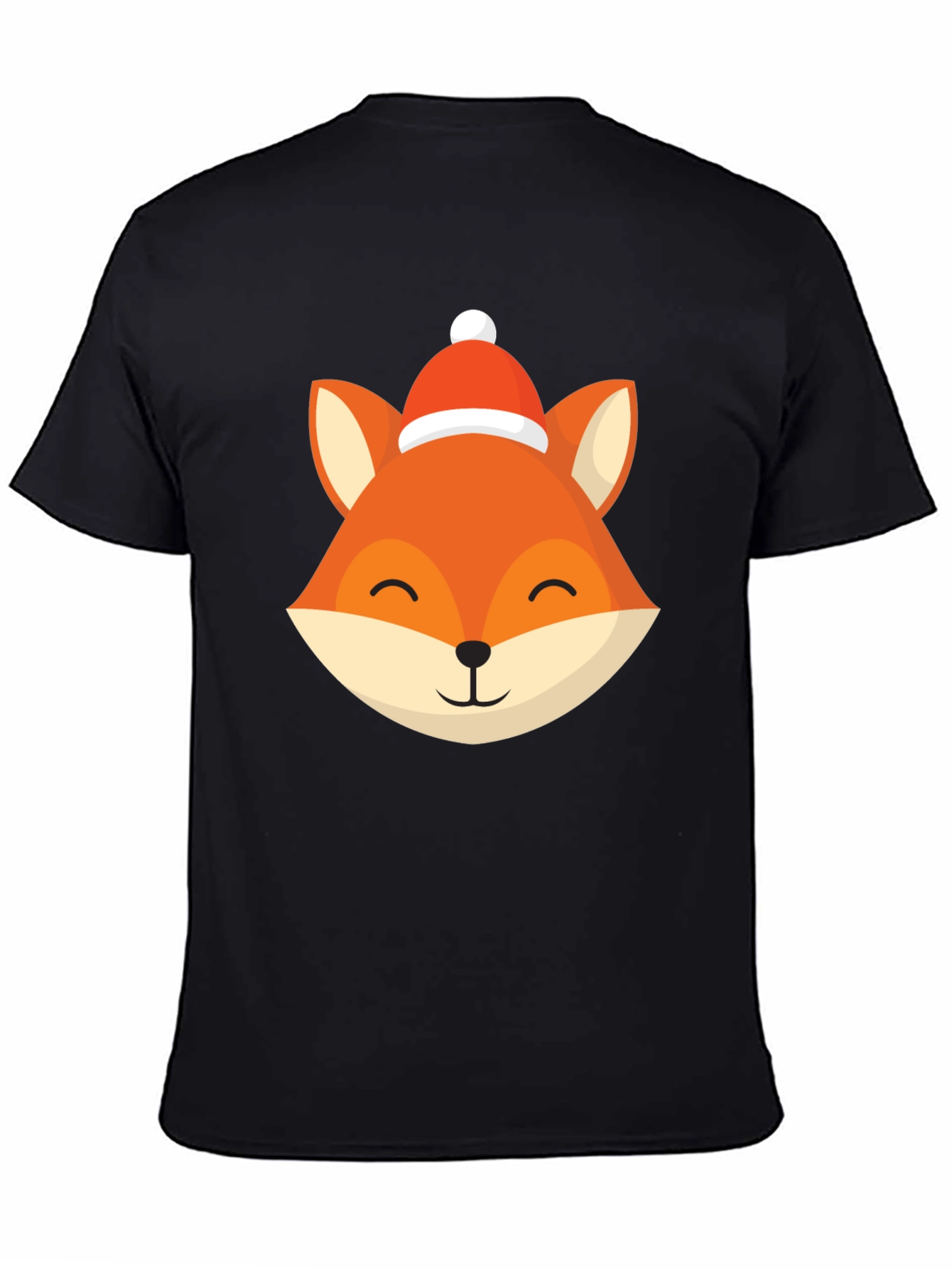 Black Festive Fox Graphic Tee - Holiday Style view 4