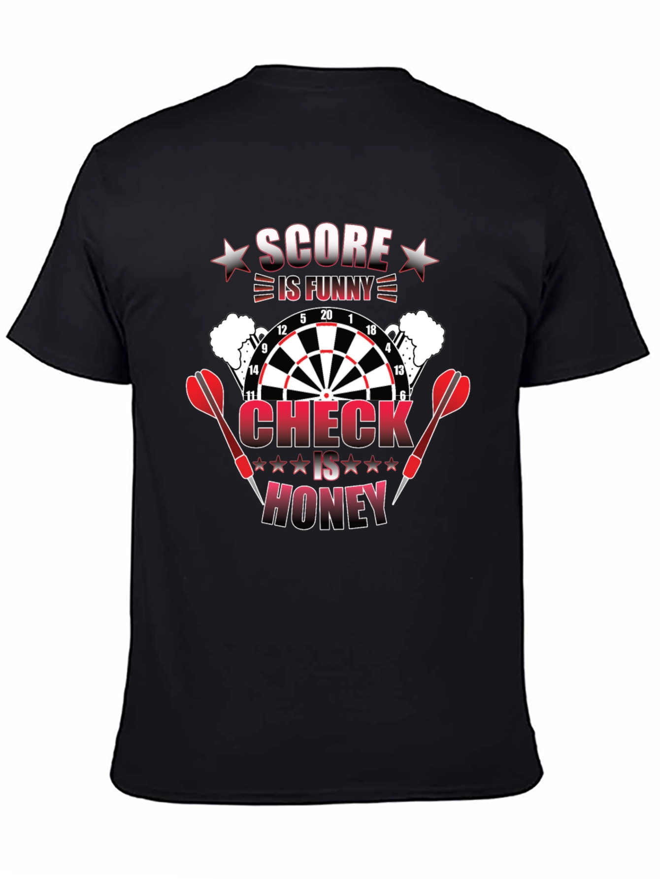 Black Score is Funny Darts T-Shirt view 4