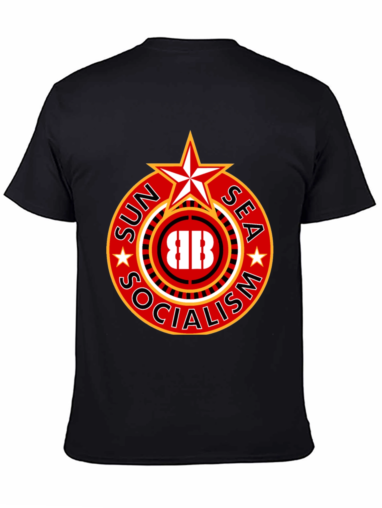 Black Sun Sea Socialism T-Shirt - Bold Graphic Tee view 4