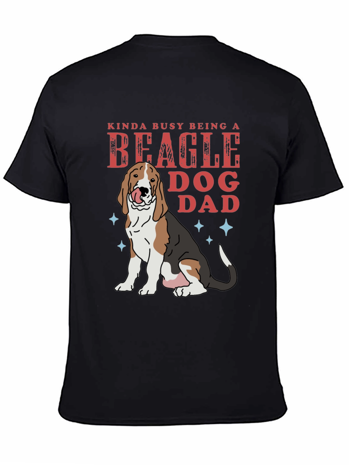 Black Beagle Dog Dad T-Shirt - Funny Pet Lover Tee view 4