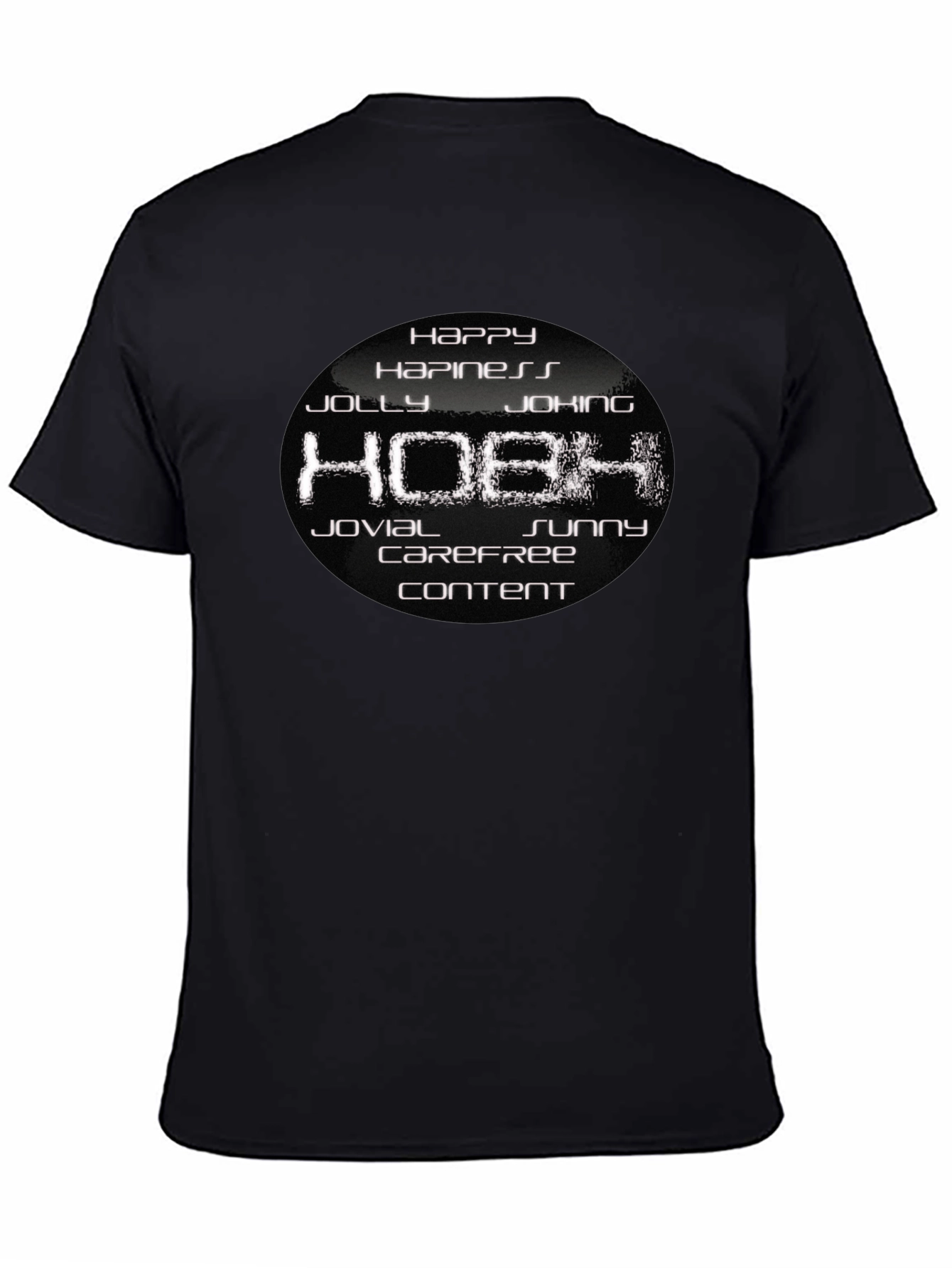 Black Happy Hobh Graphic T-Shirt - Soft Cotton Blend view 4