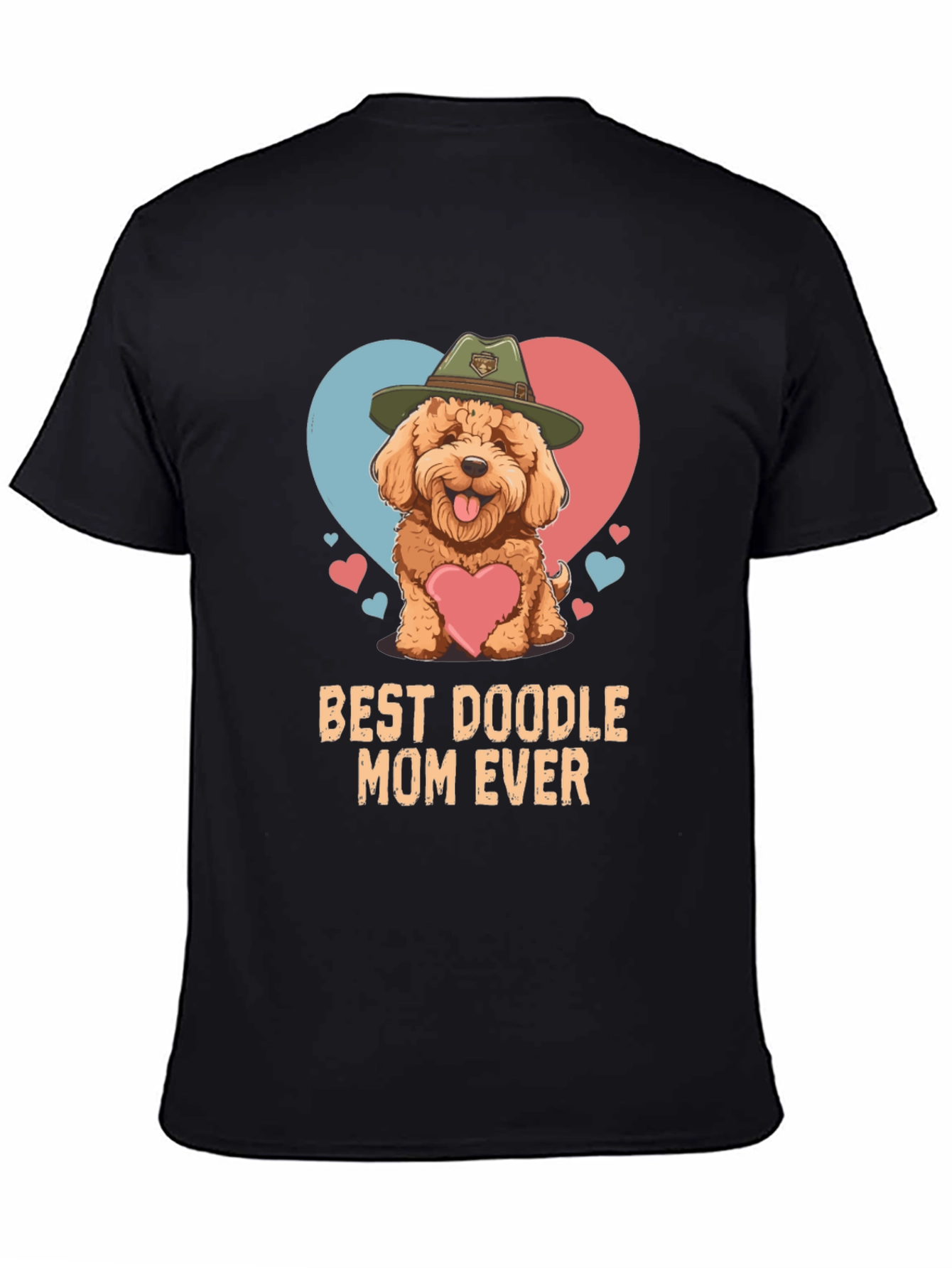 Black Best Doodle Mom Ever T-Shirt view 4