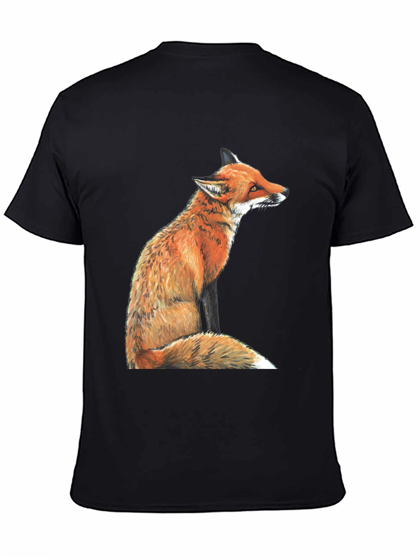 Black Fox Graphic T-Shirt - Unisex Black Tee view 4