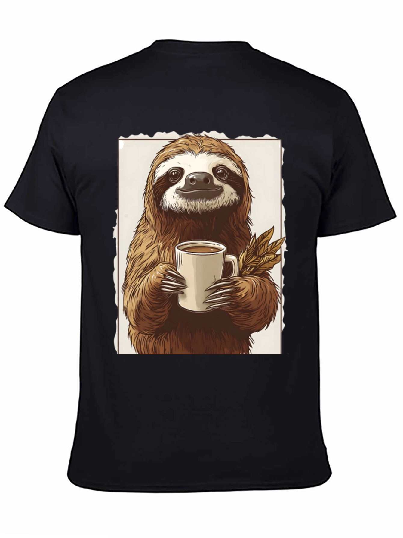 Black Sloth Coffee Lover Graphic Tee view 4