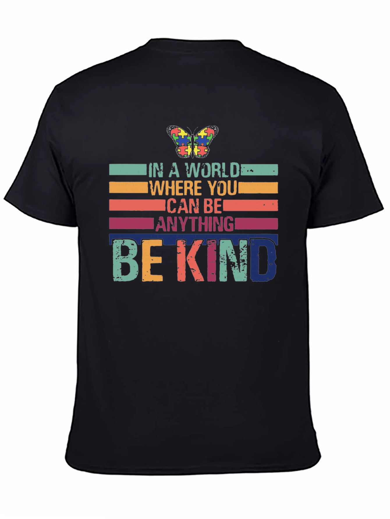 Black Be Kind Autism Awareness Graphic Tee view 4