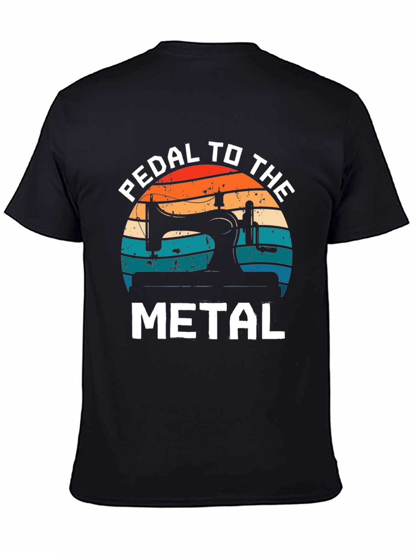 Black Pedal to the Metal Sewing T-Shirt view 4