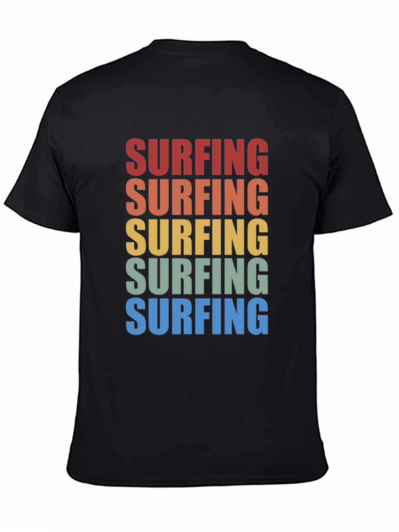 Black Retro Surfing T-Shirt - Vintage Style Surf Tee view 4