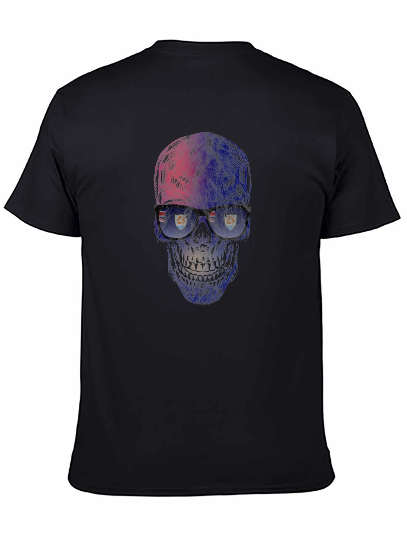 Black Skull with Glasses Graphic T-Shirt view 4
