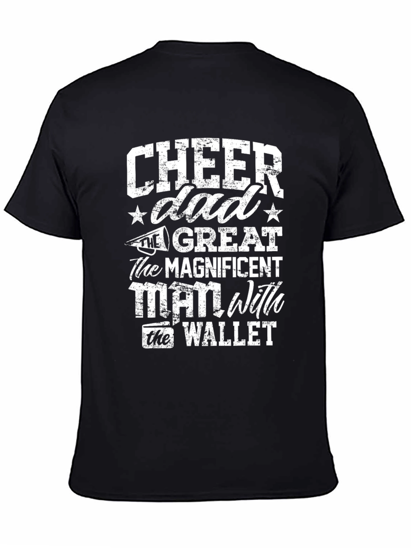 Black Cheer Dad T-Shirt - Great Man With the Wallet view 4