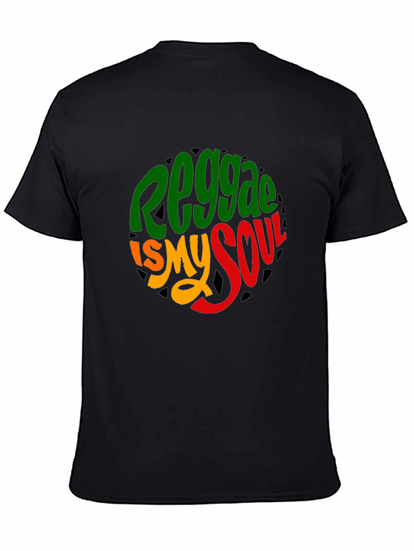 Black Reggae Is My Soul T-Shirt - Rasta Colors view 4