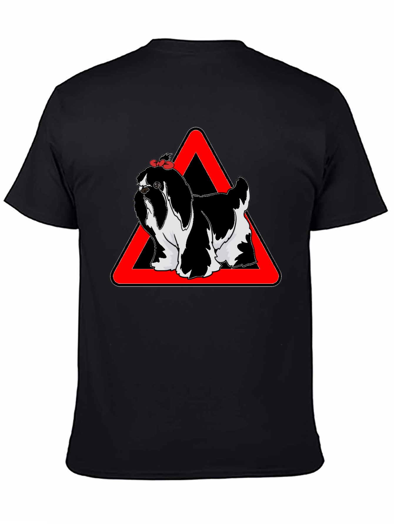 Black Dog Warning T-Shirt, Graphic Tee, Novelty Shirt view 4