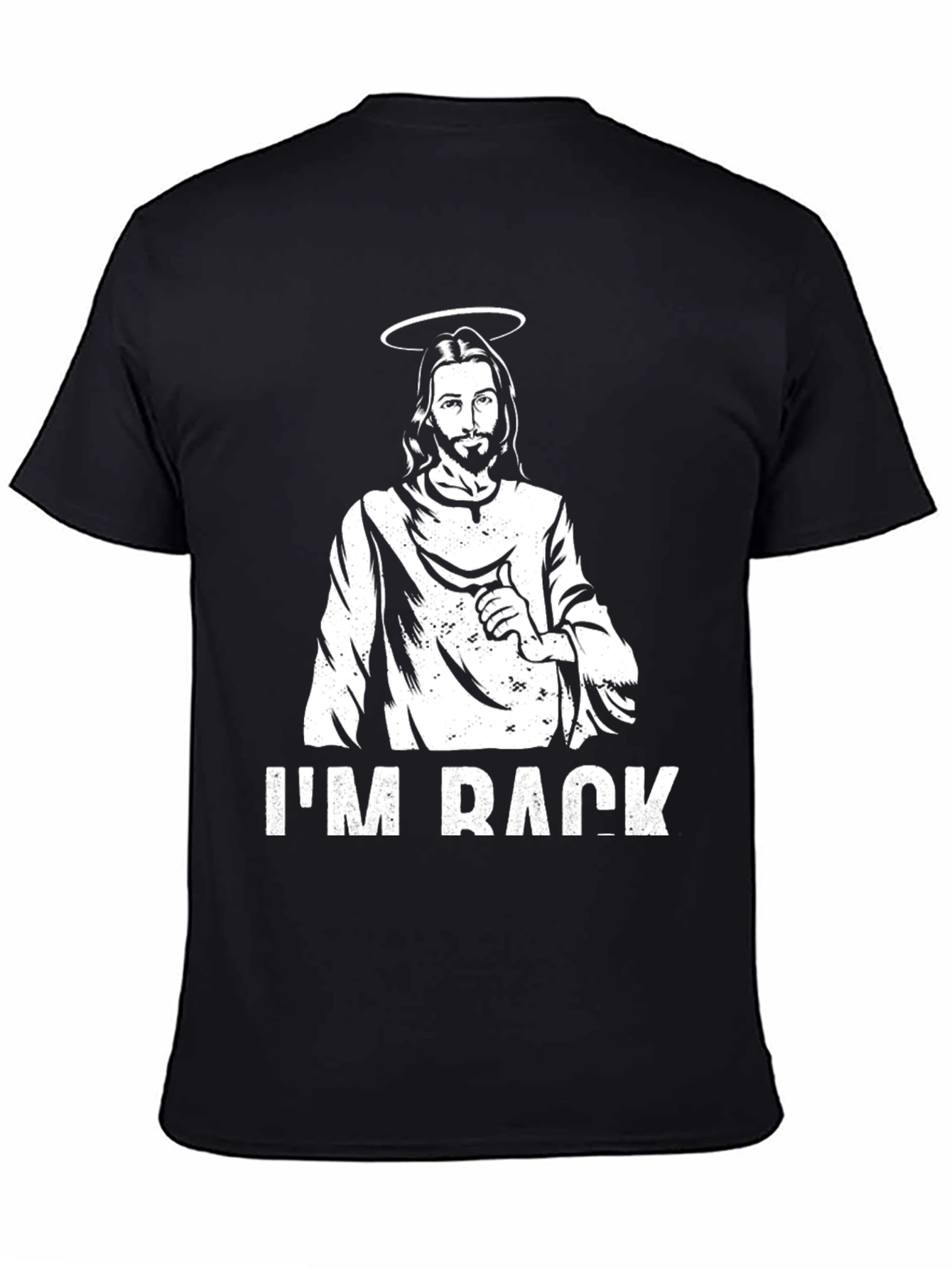Black Jesus I'm Back Black T-Shirt view 4