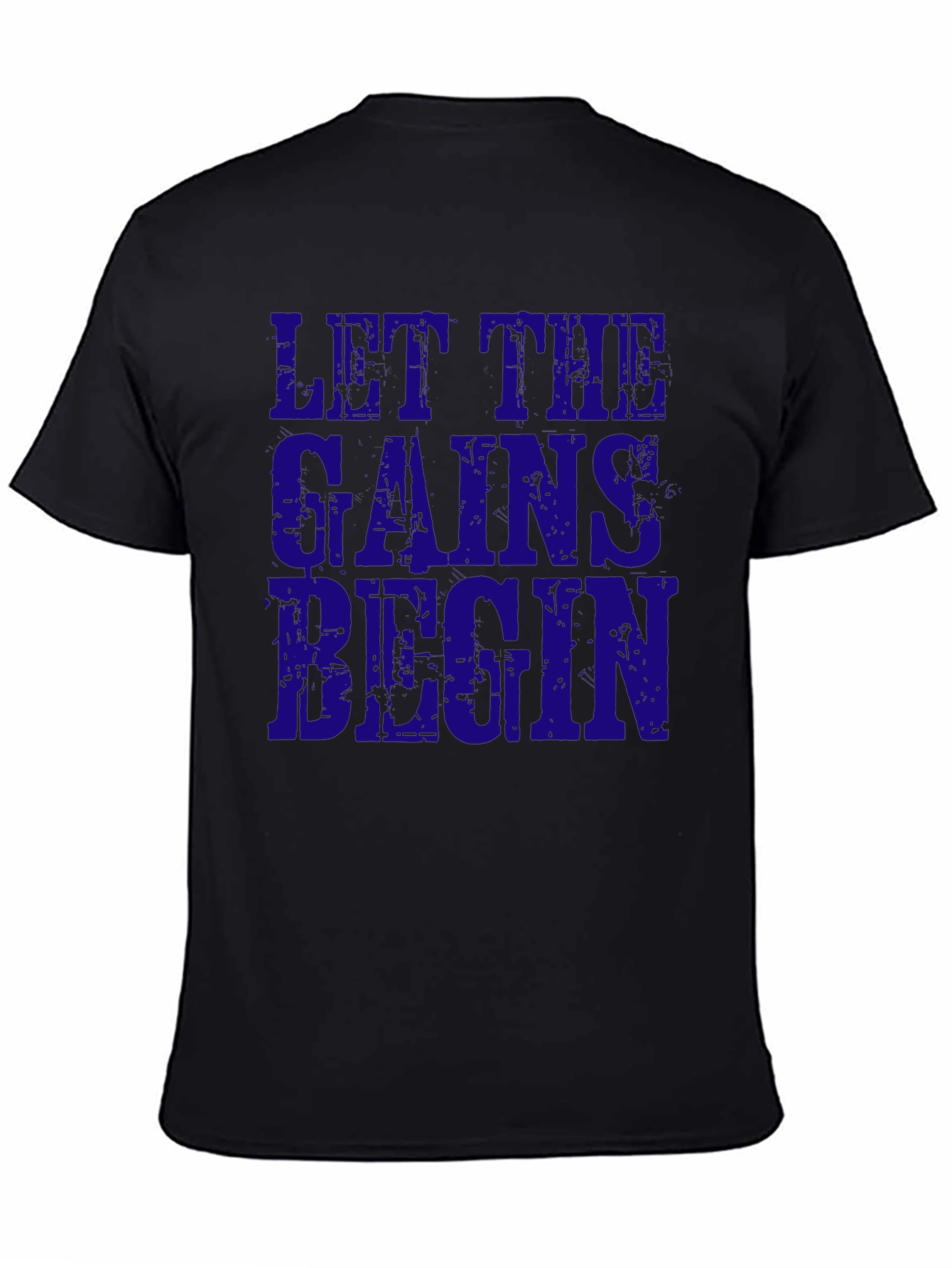 Black Let the Gains Begin Black Graphic Tee view 4
