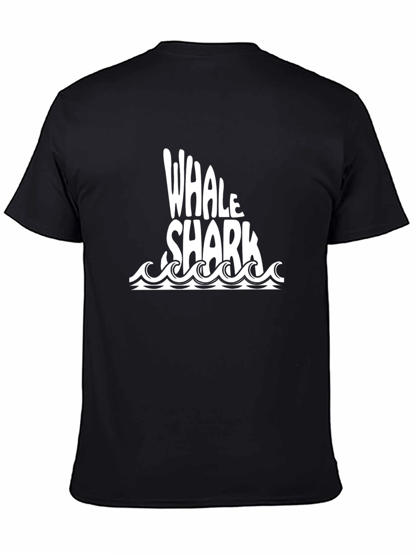 Black Whale Shark Graphic Tee - Black Cotton T-Shirt view 4