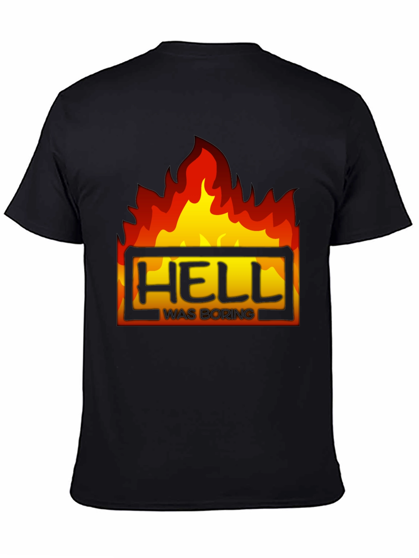 Black Hell Was Boring Graphic Tee - Black T-Shirt view 4