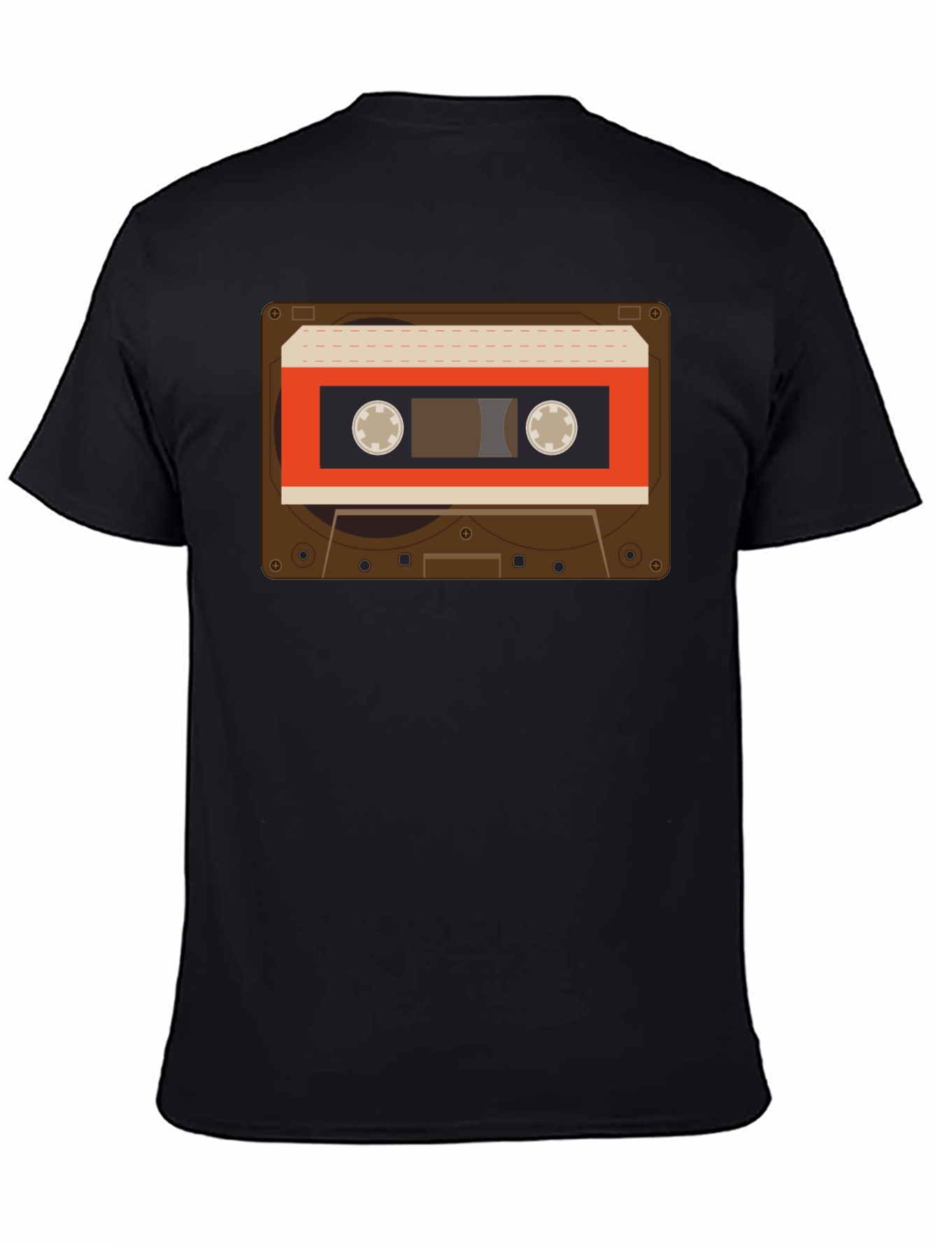 Black Retro Cassette Tape Graphic T-Shirt - Vintage Style view 4
